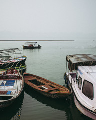 Boats in Ganga river in India