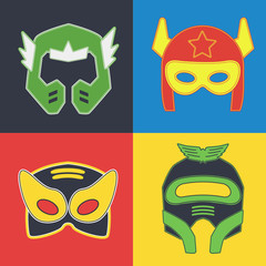 Super hero masks. Vector illustration.