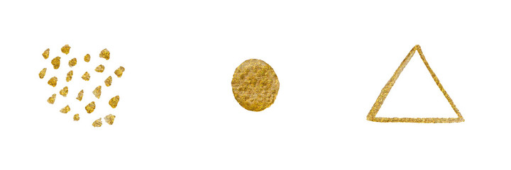 Abstract modern watercolor brush. Gold watercolor Illustration isolated on white background. Wedding card. Minimal business card, poster, logo, web site, banner.