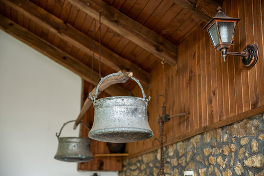 Old Metal Water Buckets - Traditional Bulgarian Copper Water Container.