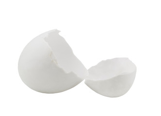 White egg shells isolated on white background	