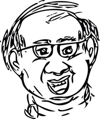 Sketch of a man's face with glasses