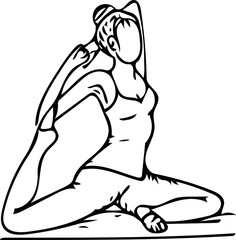 Woman doing sports, yoga pose, poses of yoga