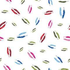 Colorful feathers repeat pattern print background design