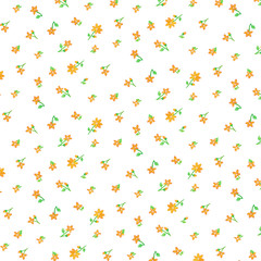 small yellow flower illustration pattern