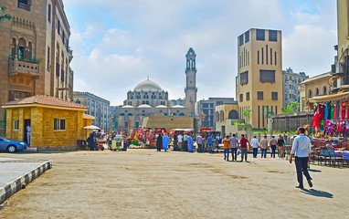 Gohar Al Kaed street in front of Muhammad Bey Abu al-Dhahab Mosque, Islamic Cairo, Egypt © efesenko