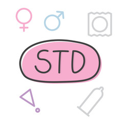 STD (Sexually Transmitted Diseases) concept - vector illustration