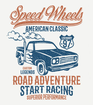Vector vintage sport car, T-shirt Graphics, Vintage typography