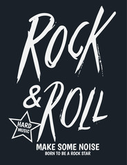 Rock & Roll theme vector graphic, for t-shirt prints and other uses.