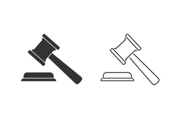 Judgement Justice line icon set in trendy flat style. Vector 
