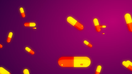 Drug prescription for pills medicine capsule pattern background. Abstract healthcare technology and science medical concept.