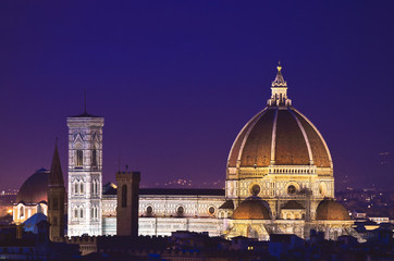 Nightshoot view of Florence city crossing the river