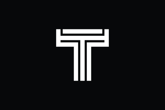 Minimal Innovative Initial T logo and TT logo. Letter T TT TTT creative elegant Monogram. Premium Business logo icon. White color on black background