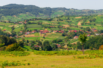 landscape of transylvania with a rurral settlement
