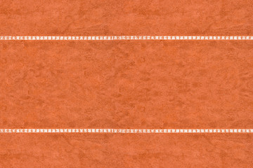 Orange tennis court white lines background. Sport, recreation and training concept. Background for tennis, rugby, cricket, baseball and paddle school banner...