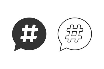 Hashtag icon set. Vector illustration