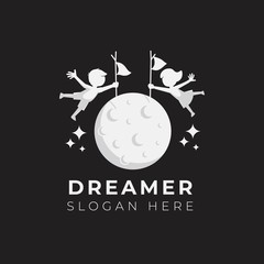 Child dream logo design illustration template