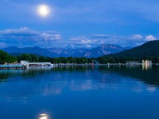 Summer evening on Lake Woerther, Carinthia, Austria.