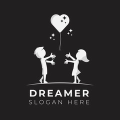 Child dream logo design illustration template