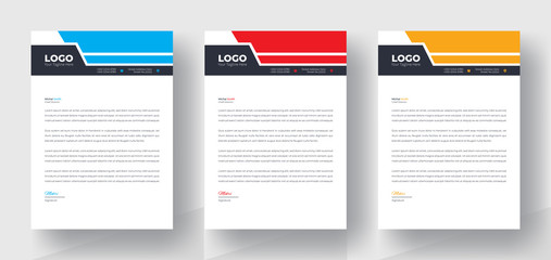 Modern Creative & Clean business style letterhead bundle of your corporate project design.set to print with vector & illustration. corporate letterhead bundle.