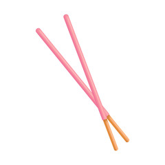 Pocky cartoon vector. strawberry stick. Pocky on white background. strawberry pocky.