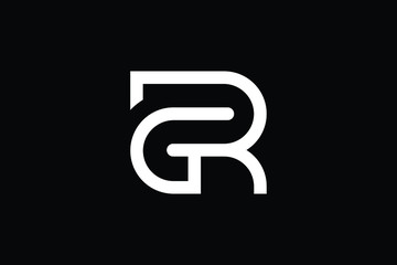 Minimal Innovative Initial GR logo and RG logo. Letter GR RG creative elegant Monogram. Premium Business logo icon. White color on black background