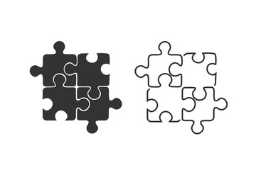 Best puzzle icon set. Vector illustration