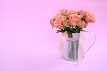pink roses in vase