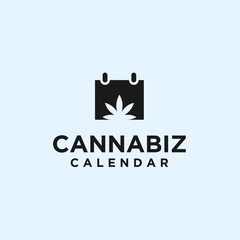 abstract calendar logo. marijuana icon