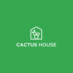 abstract house logo. cactus icon