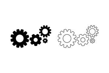 Gear Line Icon Set Vector Template