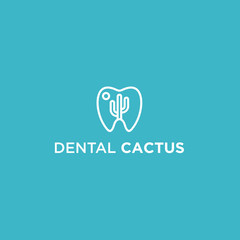 abstract dental logo. cactus icon
