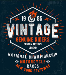 Motorcycle theme vector  typography and illustrations, for  t-shirt prints and other uses.