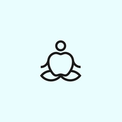abstract yoga logo. apple icon