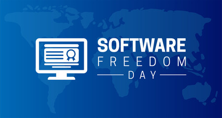 Software Freedom Day Blue Background Illustration © csiling
