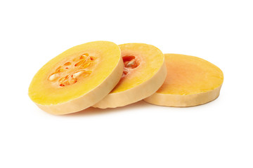 Butternut squash and seeds isolated on white background