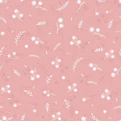 Cute hand drawn floral ditsy seamless pattern, lovely flower background, great for textiles, banners, wallpaper - vector design
