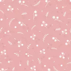 Tapeten Kleine Blumen Niedliches, handgezeichnetes, nahtloses Blumenmuster, schöner Blumenhintergrund, ideal für Textilien, Banner, Tapeten - Vektordesign