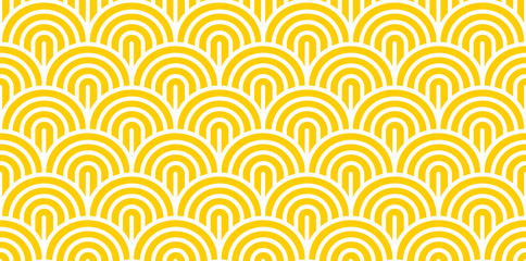 Vector seamless pattern with striped fish scales. Stylish monochrome geometric texture. Modern abstract background.