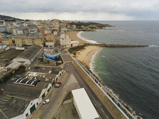 Fototapeta na wymiar Burela. Coast of Lugo. Galicia.Spain. Aerial Drone Photo