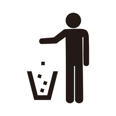 Garbage symbol. Do not litter sign. Trash icon. Logo on white background.