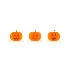 This is a set of pumpkin on white background.