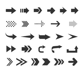 Arrow set icon. Arrow vector collection. Arrow. Cursor. Modern simple arrows. Vector illustration.