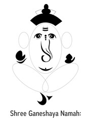 Ganesha line art drawing for kids