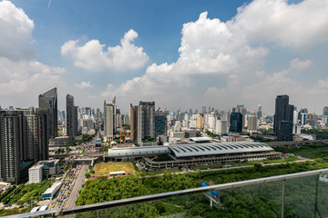 BANGKOK, THAILAND - JULY 22 2020 : Expressway tollgate, Cars at gate toll payment on expressway,  in Thailand.