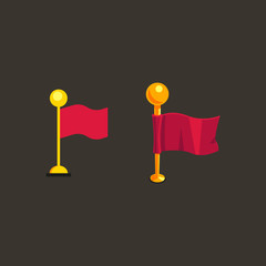 Red Flags vector illustration, Flags flat icon