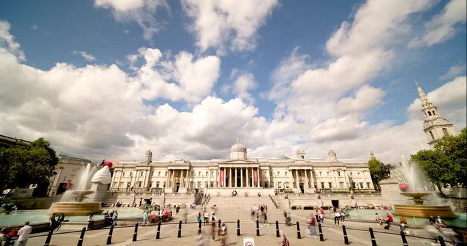 London- Time lapse of Trafalgar Square, a world famous London landmark 