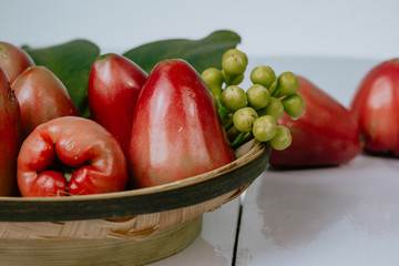 water apple / rose apple on a white wooden table