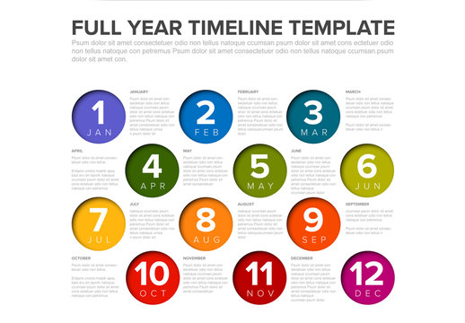 Full Year Circles Infographic Timeline Layout