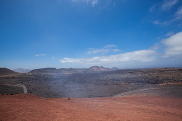 Naklejka premium landscape of Timanfaya in Lanzarote